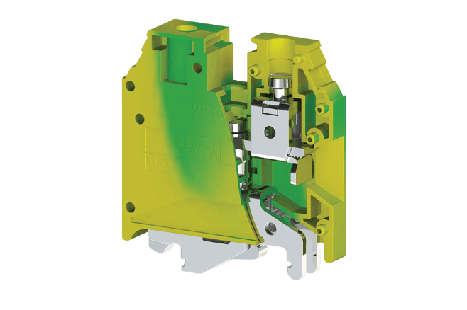 Bornera tipo caballete para tierra 16 mm